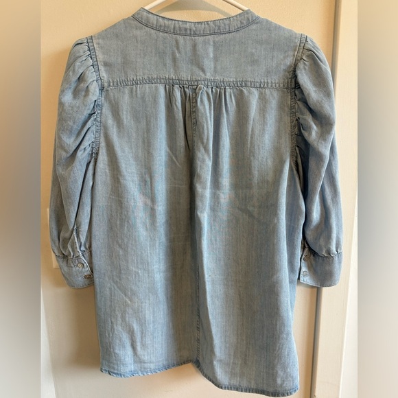 ROWAN PUFF SLEEVE CAPRI SHIRT CAROLINA BLUE Women’s Large Tencel - Picture 4 of 12